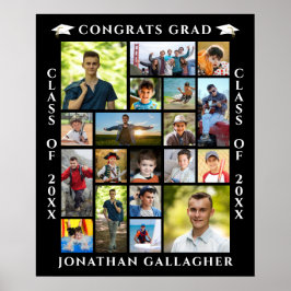 Póster Collage de fotos de graduación 19 Felicidades Grad