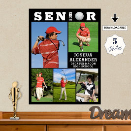 Póster Collage de fotos de Graduación Superior de Golf 5