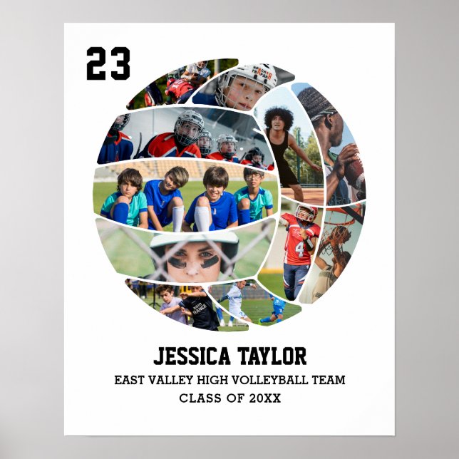 Póster Collage de fotos de Graduación Superior del Equipo (Frente)