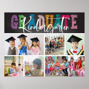 Póster Collage de fotos de graduados de jardines de infan