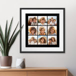 Póster Collage de fotos de Instagram con 9 fotos<br><div class="desc">¡Usa tus fotos sin marcos en esta! Añade tus fotos e instantáneas favoritas a esta tira para un divertido guardián de la memoria. Una forma artística de mostrar tus mejores fotos para compartir fotos.</div>