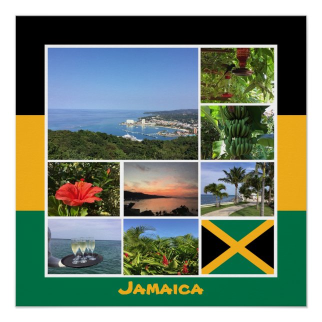 Póster Collage de fotos de Jamaica (Anverso)