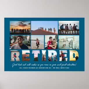 Póster Collage de fotos de Jubilación de Jefe de Obra Ret