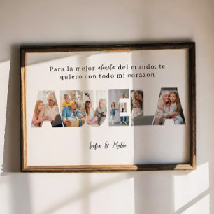 Póster Collage de fotos de la abuela española para el día