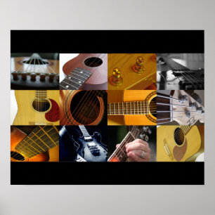 Póster Collage de fotos de la guitarra