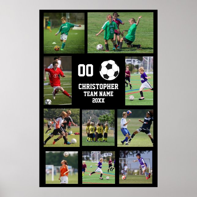 Póster Collage de fotos de nombres de equipo de fútbol (Frente)