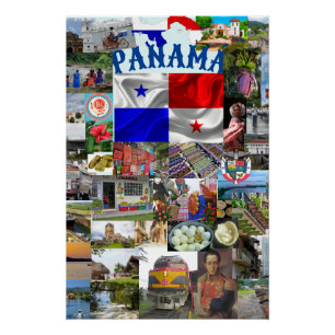 Póster Collage de fotos de Panamá