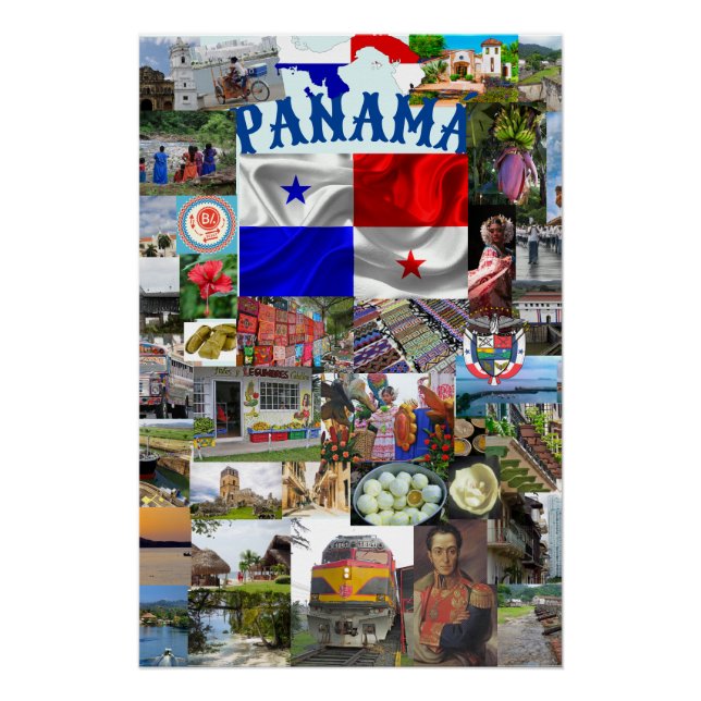 Póster Collage de fotos de Panamá (Anverso)