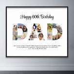 Póster Collage de fotos de papá recortando cumpleaños del<br><div class="desc">Celebra los momentos especiales con tu padre con este diseño de Collage de fotos de papá. Este diseño de personalizable es perfecto para crear un regalo personalizado y sincero para la celebración del Día del Padre y el Cumpleaños. Dibujar un hermoso collage con la palabra DAD, con momentos preciados, creando...</div>