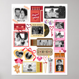 Póster Collage de fotos de pareja Perfect Match en caja d