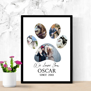 Póster Collage de Fotos de Perro Memorial de Mascota Pers