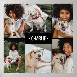 Póster Collage de fotos de perro monogramado