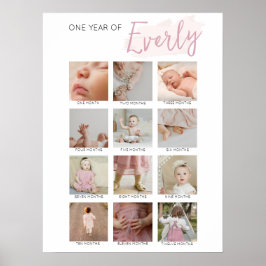 Póster Collage de fotos de primer año de bebés