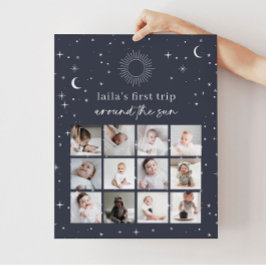 Póster Collage de fotos de primer cumpleaños de la Marina