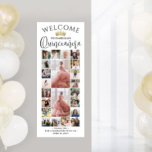 Póster Collage de fotos de Quinceañera Bienvenida al 15 c