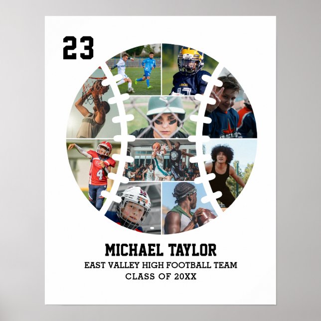 Póster Collage de fotos de Regalo de Graduación Senior de (Frente)