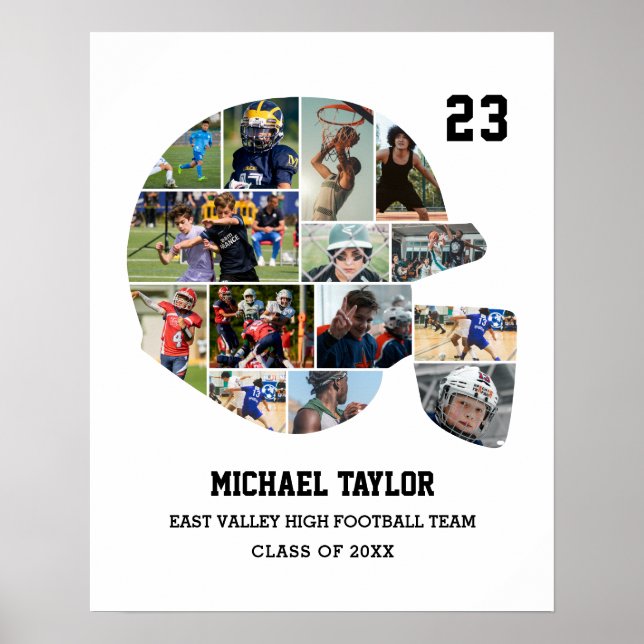 Póster Collage de fotos de Regalo de Graduación Senior de (Frente)