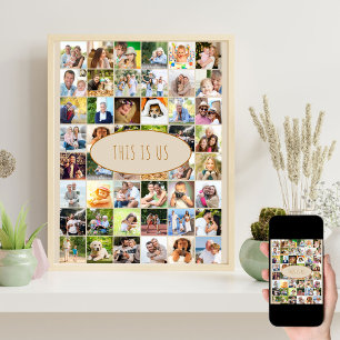 Póster Collage de fotos de "This is Us" 40 fotos cuadrada