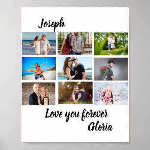 Póster Collage de fotos del 9° Aniversario moderno person