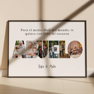 Póster Collage de fotos del abuelo español para el Día de