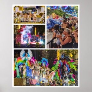 Póster Collage de fotos del desfile de escuelas de Samba,