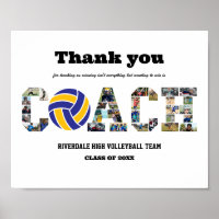 Collage de fotos del equipo de voleibol entrenador