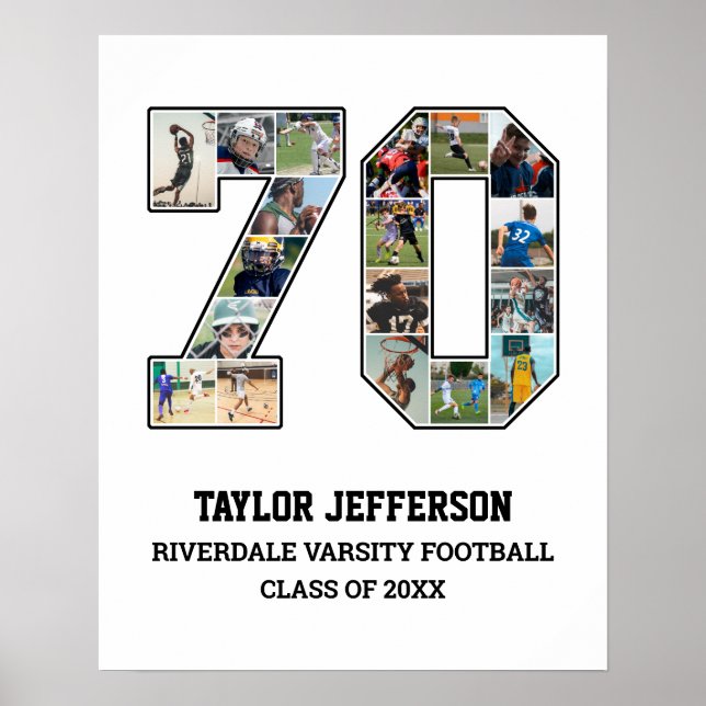 Póster Collage de fotos del equipo deportivo 70 Senior (Frente)