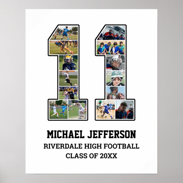Póster Collage de fotos del equipo deportivo senior númer (Frente)