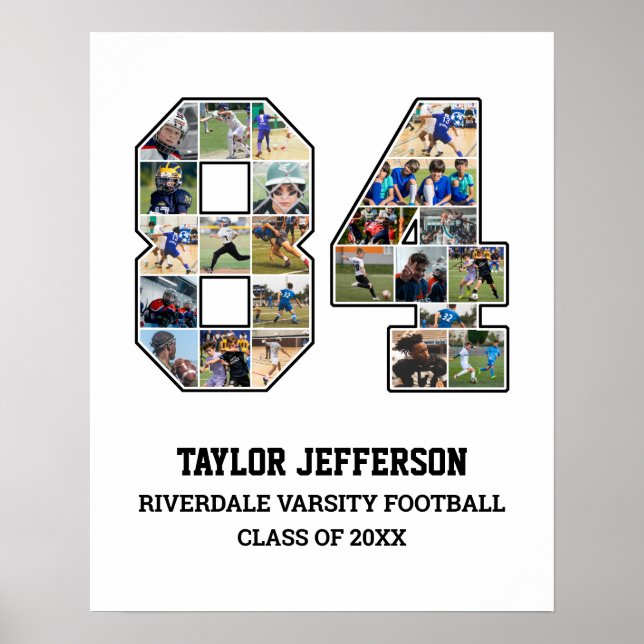 Póster Collage de fotos del equipo deportivo senior númer (Frente)