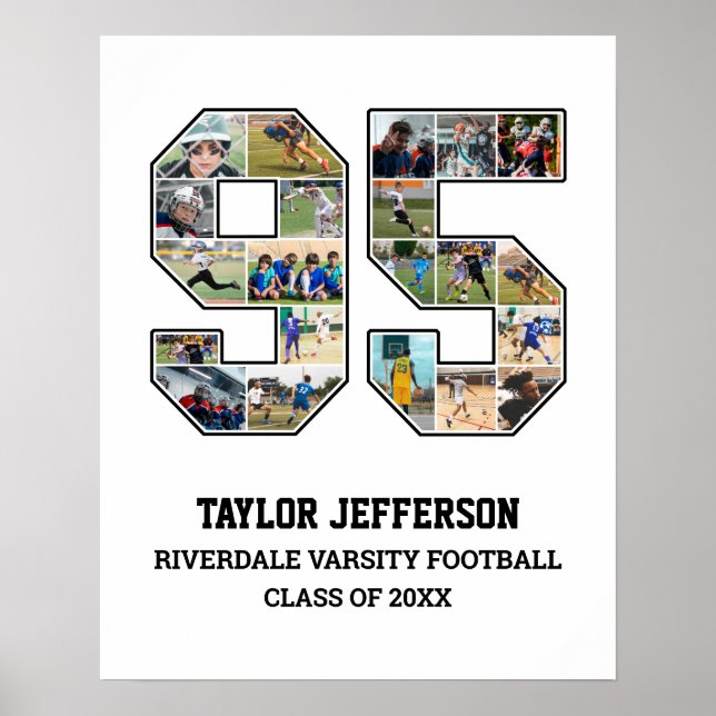 Póster Collage de fotos del equipo deportivo senior númer (Frente)