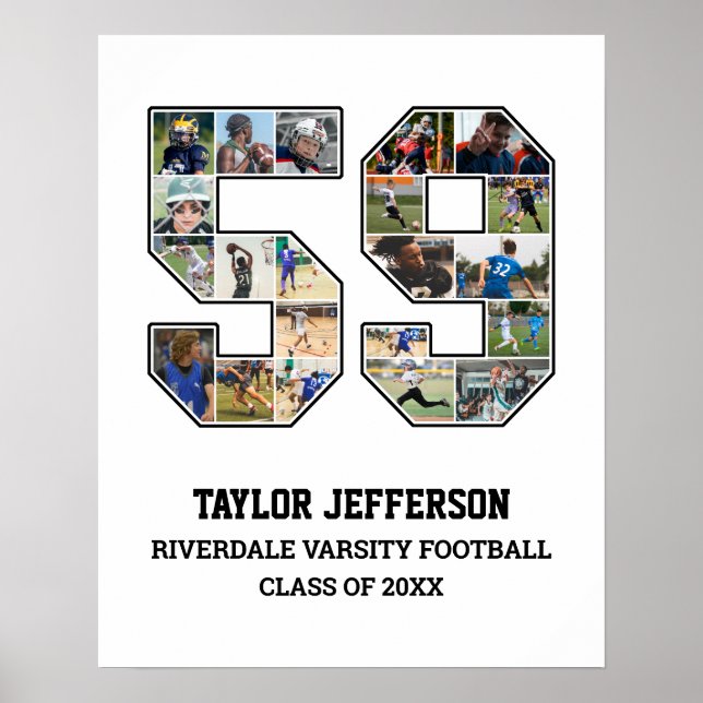 Póster Collage de fotos del equipo deportivo senior númer (Frente)