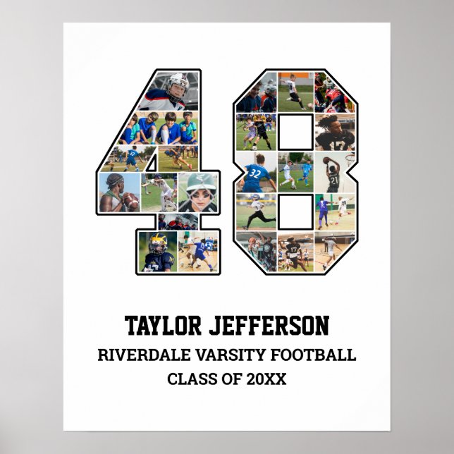 Póster Collage de fotos del equipo deportivo senior númer (Frente)