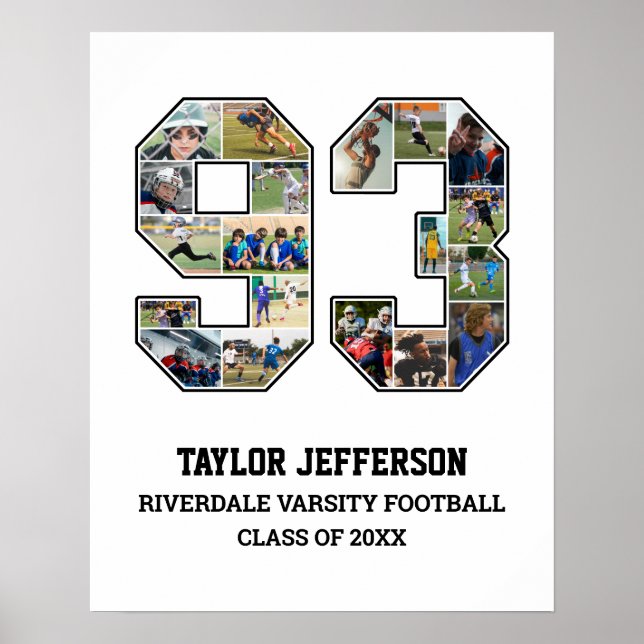 Póster Collage de fotos del equipo deportivo senior númer (Frente)