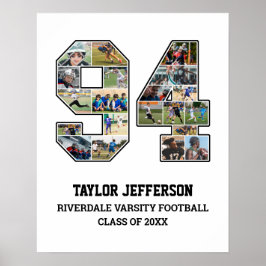 Póster Collage de fotos del equipo deportivo senior númer