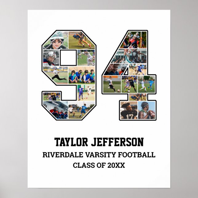 Póster Collage de fotos del equipo deportivo senior númer (Frente)
