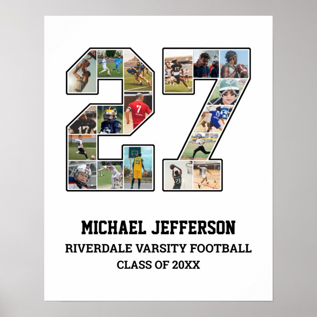 Póster Collage de fotos del equipo deportivo senior númer (Frente)