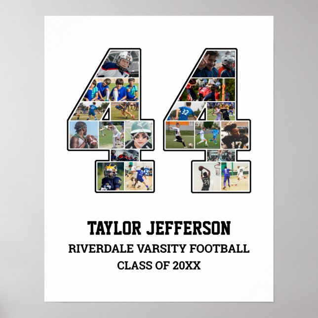 Póster Collage de fotos del equipo deportivo senior númer (Frente)