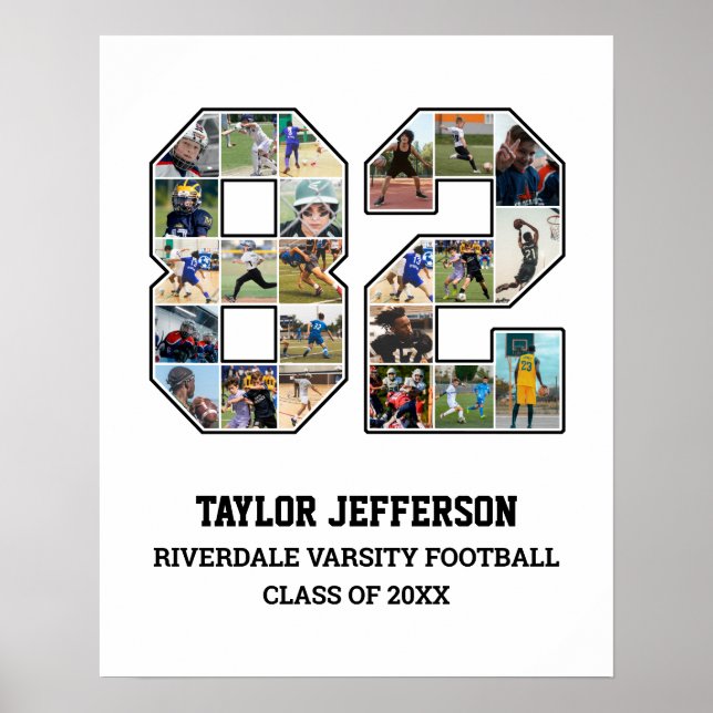 Póster Collage de fotos del equipo deportivo senior númer (Frente)