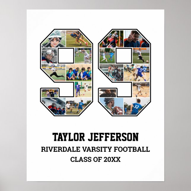 Póster Collage de fotos del equipo deportivo senior númer (Frente)