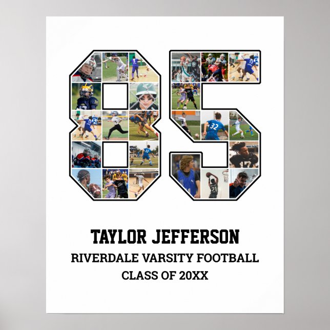 Póster Collage de fotos del equipo deportivo senior númer (Frente)