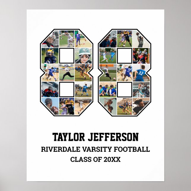 Póster Collage de fotos del equipo deportivo senior númer (Frente)