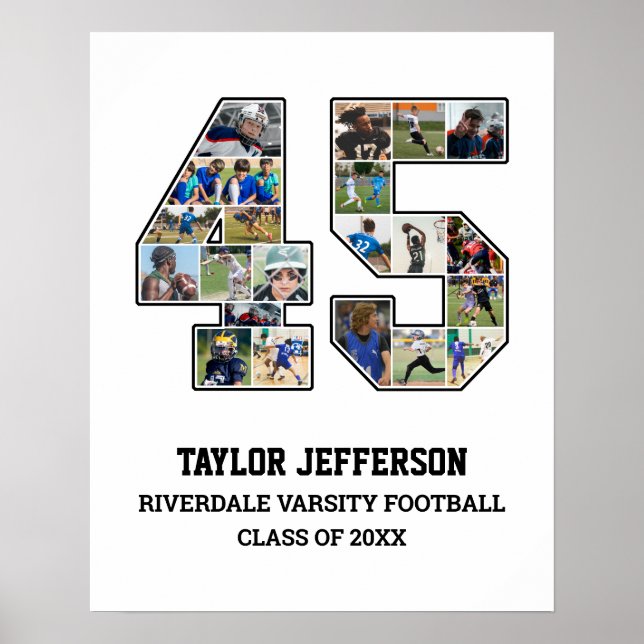 Póster Collage de fotos del equipo deportivo senior númer (Frente)
