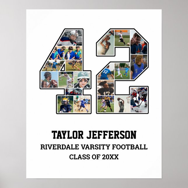 Póster Collage de fotos del equipo deportivo senior númer (Frente)