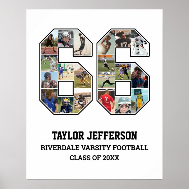 Póster Collage de fotos del equipo deportivo senior númer (Frente)