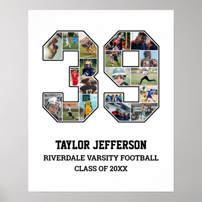 Póster Collage de fotos del equipo deportivo senior númer (Frente)