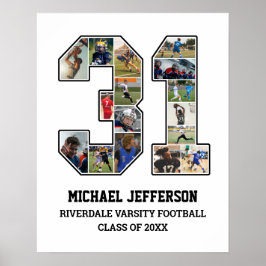 Póster Collage de fotos del equipo deportivo senior númer