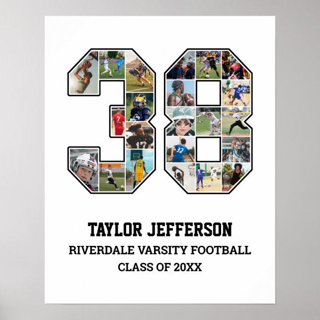 Póster Collage de fotos del equipo deportivo senior númer (Frente)