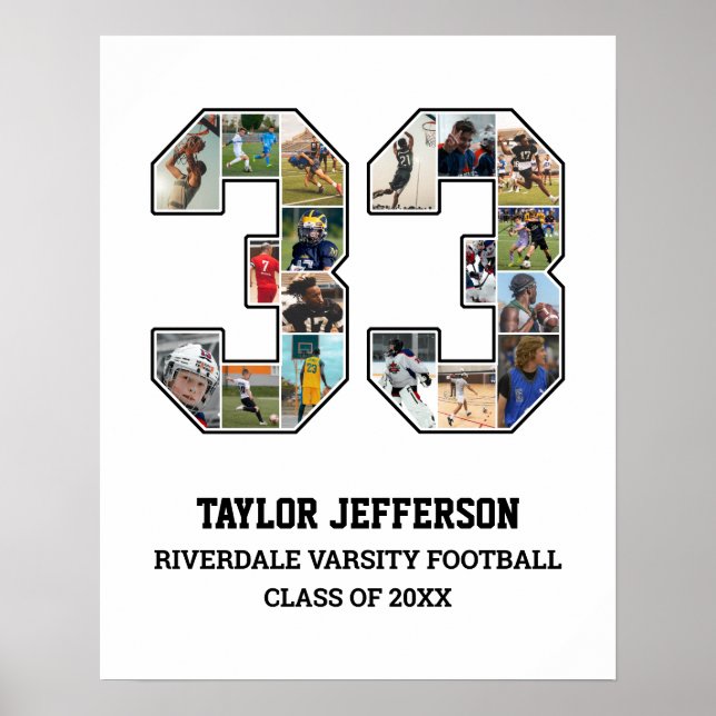 Póster Collage de fotos del equipo deportivo senior númer (Frente)