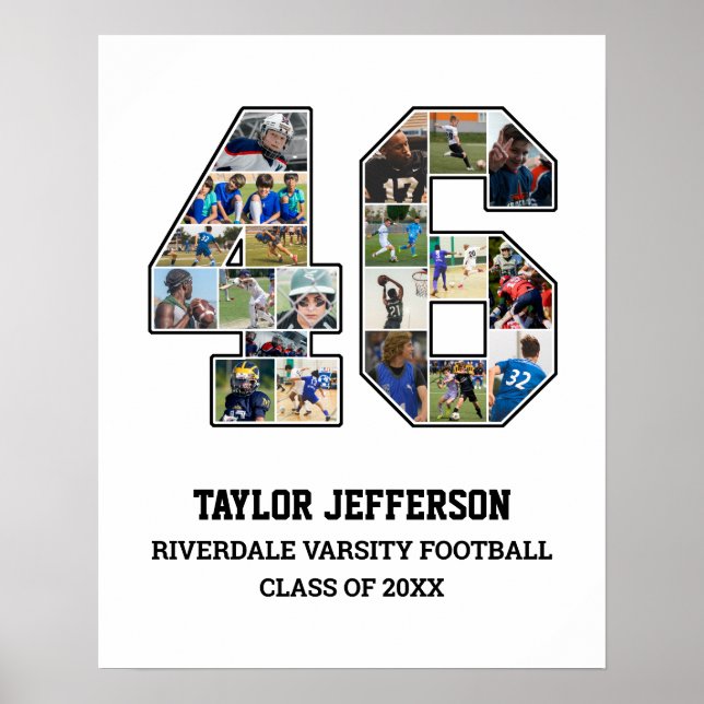 Póster Collage de fotos del equipo deportivo senior númer (Frente)