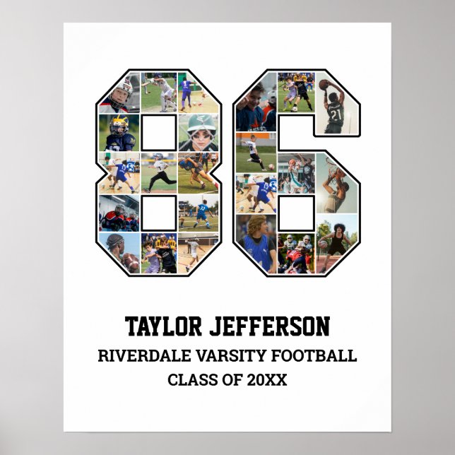 Póster Collage de fotos del equipo deportivo senior númer (Frente)
